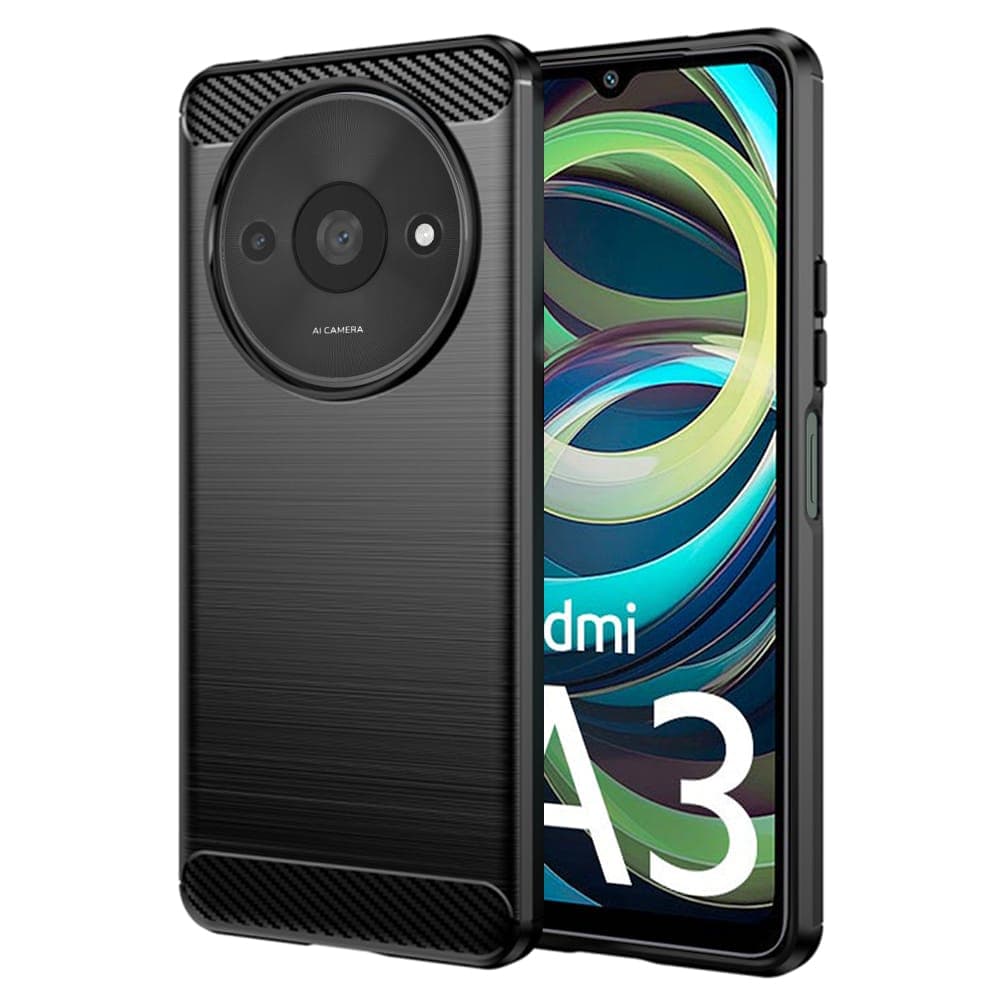 Techsuit Carbon Silicone - θήκη για Xiaomi Redmi A3 - Μαύρο