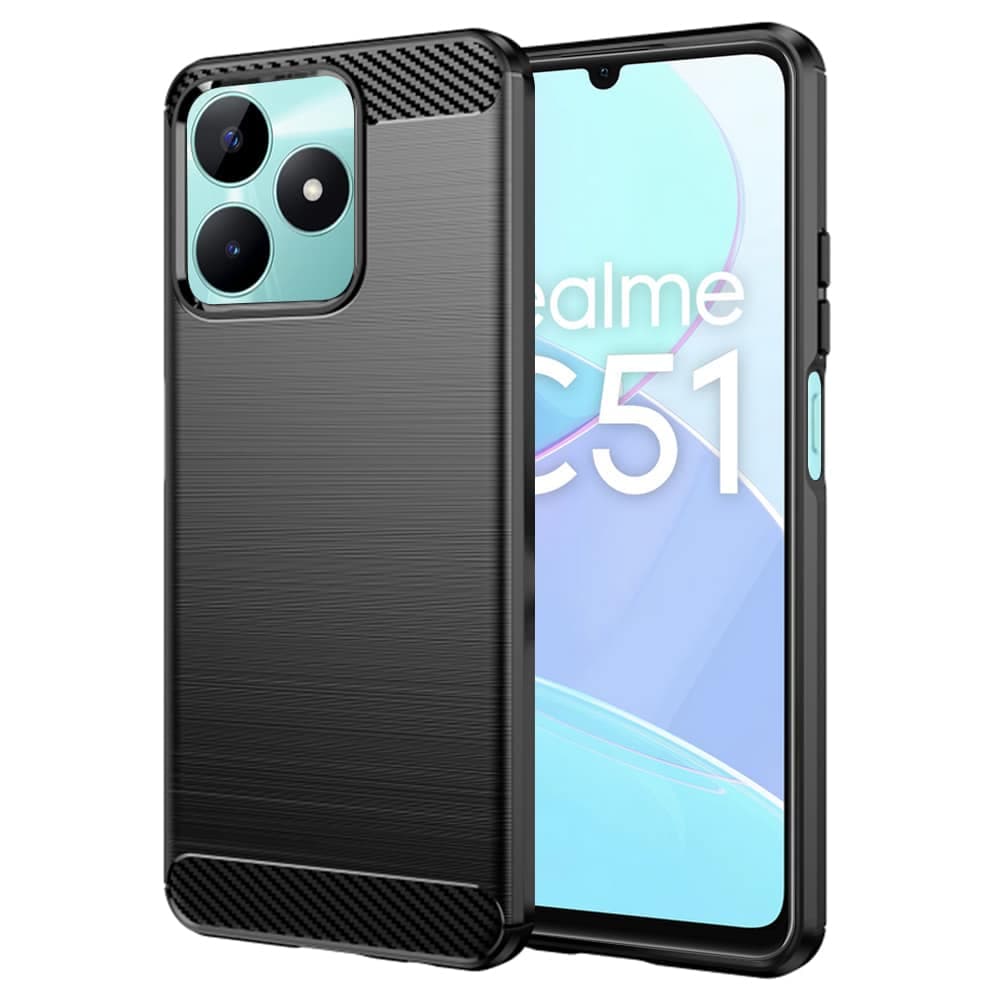 Techsuit Carbon Silicone - θήκη για Realme C51 - Μαύρο