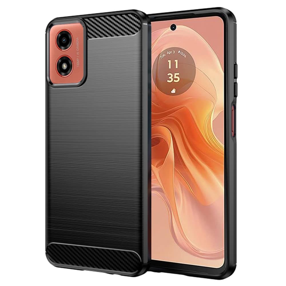 Techsuit Carbon Silicone - θήκη για Motorola Moto G04 - Μαύρο