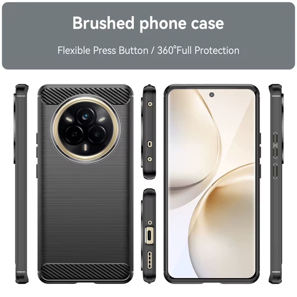 Techsuit Carbon Silicone - θήκη για Realme 14 Pro - Μαύρο 6
