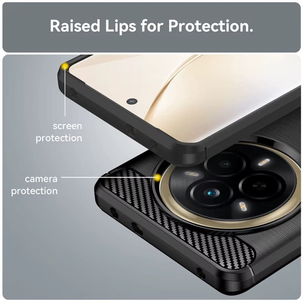 Techsuit Carbon Silicone - θήκη για Realme 14 Pro - Μαύρο 4