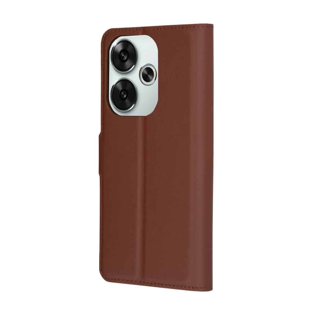 Techsuit Leather Folio - θήκη για Xiaomi Poco F6 - Καφέ 5