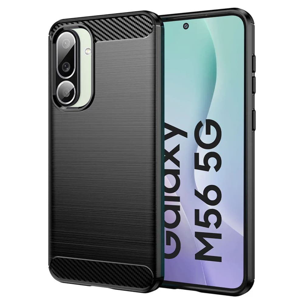 Techsuit Carbon Silicone - θήκη για Samsung Galaxy M56 - Μαύρο