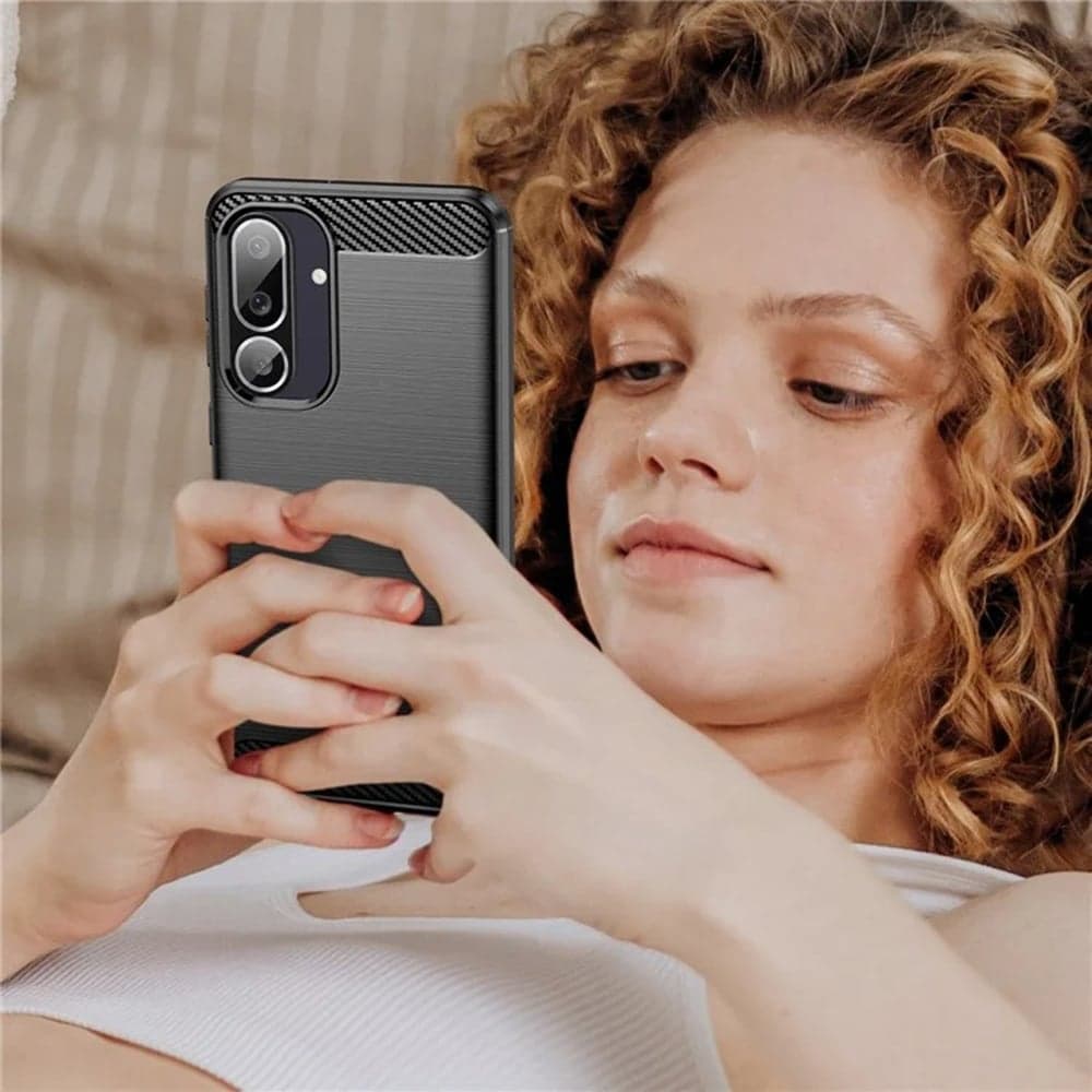 Techsuit Carbon Silicone - θήκη για Samsung Galaxy M56 - Μαύρο 6