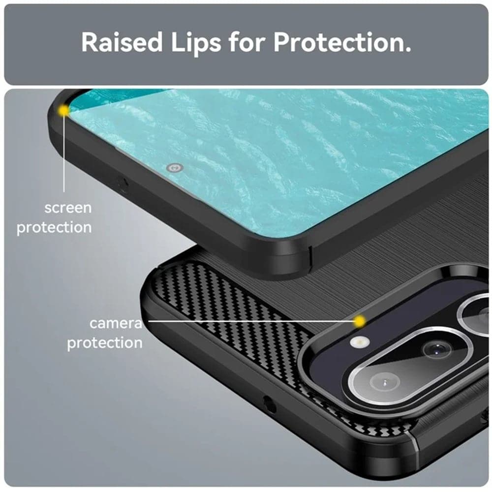 Techsuit Carbon Silicone - θήκη για Samsung Galaxy M56 - Μαύρο 5