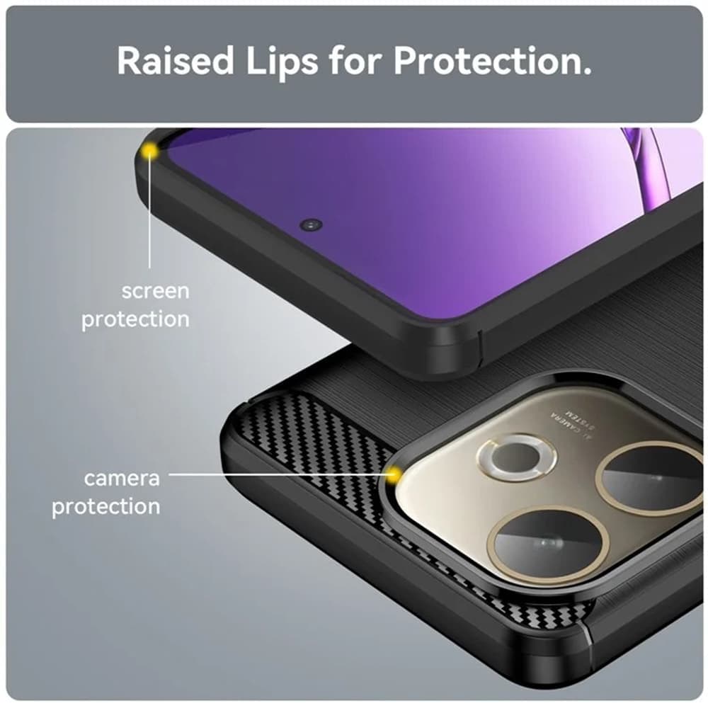 Techsuit Carbon Silicone - θήκη για Oppo Reno14 - Μαύρο 5