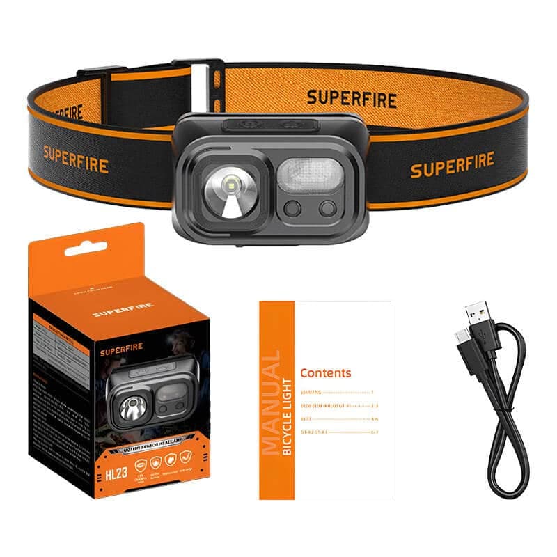 Φακός κεφαλής Superfire HL23 – 220 lm, USB-C, powerbank 2