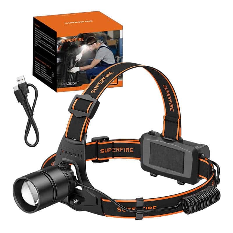 Φακός κεφαλής Superfire HL71 – 500 lm, USB, 5 λειτουργίες 2