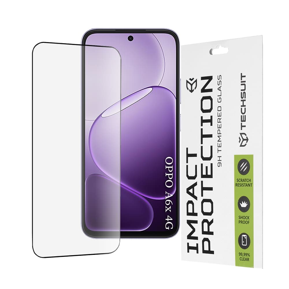 Techsuit - 111D Πλήρης Κάλυψη / Πλήρες Γυαλί με Κόλλα - Oppo A6x 4G / A6x 5G / A6k 4G - Μαύρο