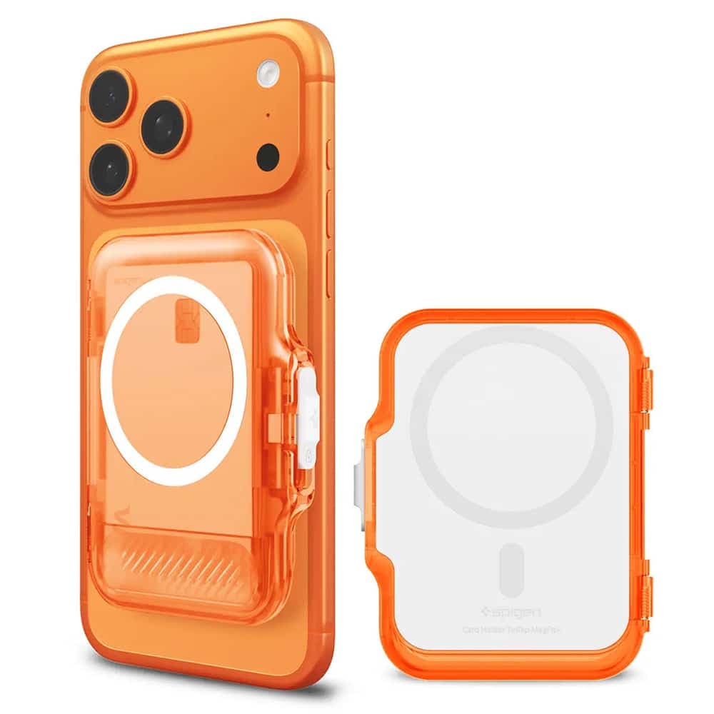 Spigen - Μαγνητική Θήκη TinTap MagFit+ (AFA11381) - MagSafe, Εύκολη Πρόσβαση, Μινιμαλιστική Κατασκευή - Διαφανές Πορτοκαλί