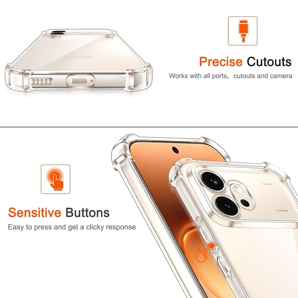 Techsuit Shockproof Clear Silicone - θήκη για Honor 600 Pro - Διάφανο 2