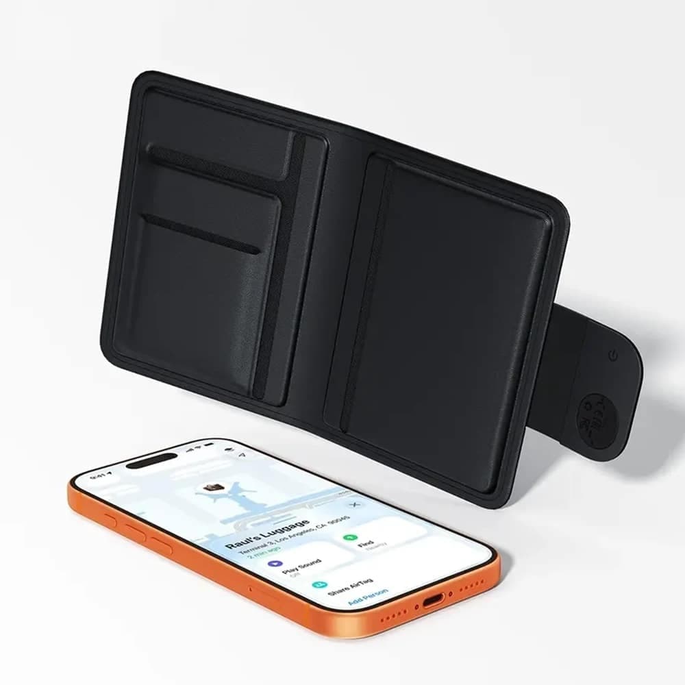 Έξυπνη Θήκη Διαβατηρίου με Apple Find My - Δέρμα PU, Λεπτή Σχεδίαση - Acefast S6 - Μαύρο 4