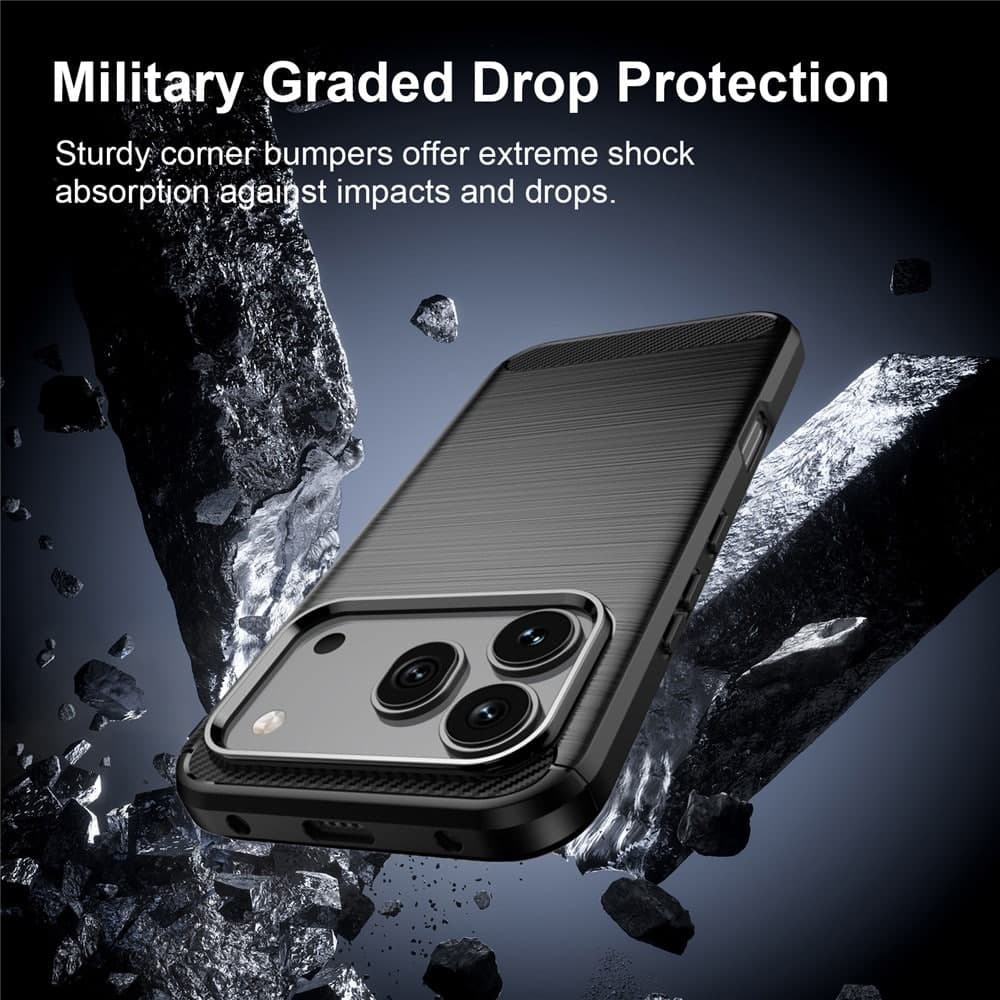 Techsuit Carbon Silicone - θήκη για Honor 600 / Pro - Μαύρο 2