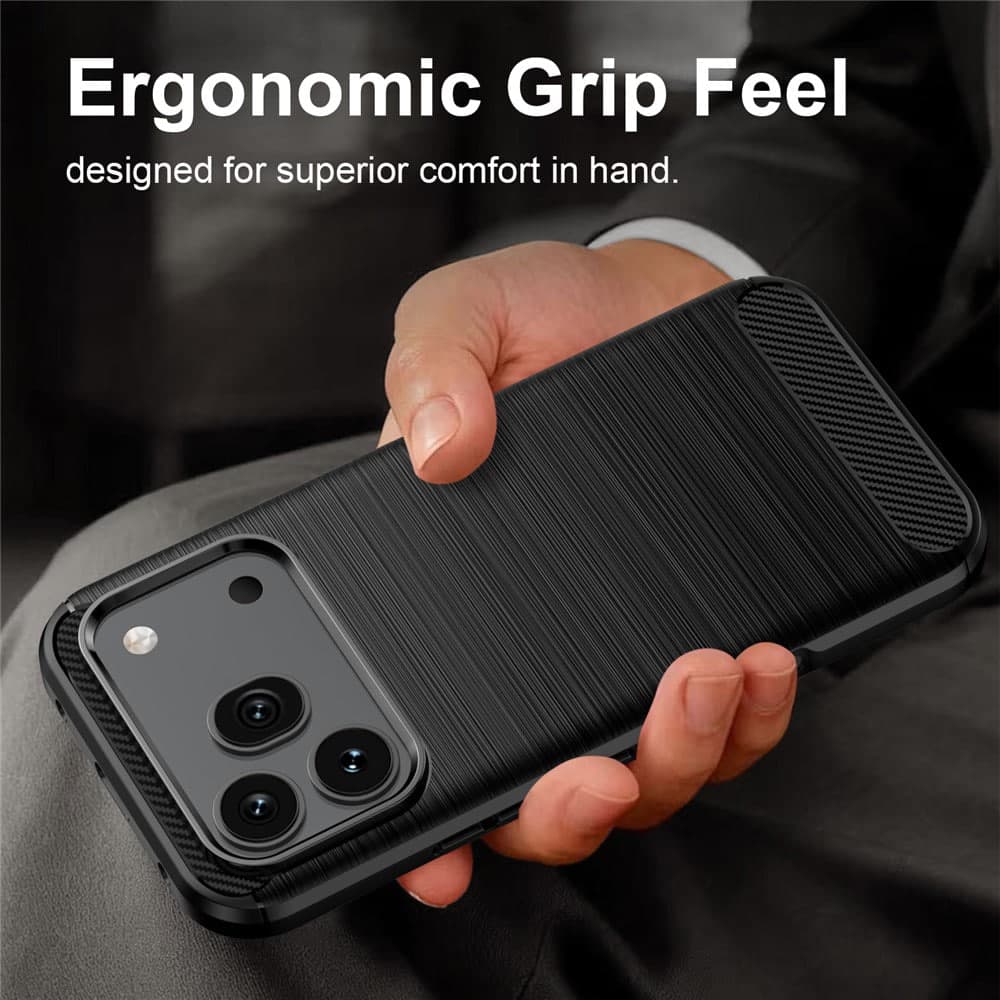 Techsuit Carbon Silicone - θήκη για Honor 600 / Pro - Μαύρο 6