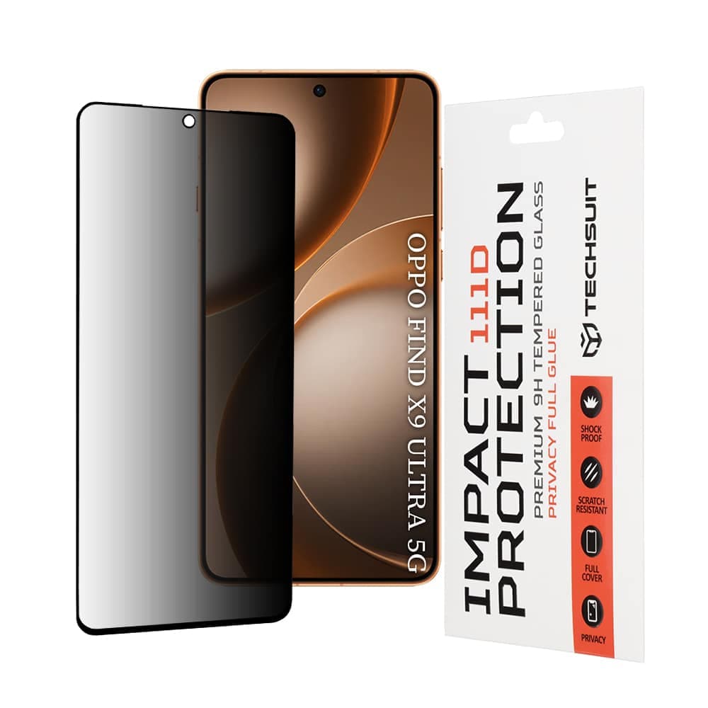 Techsuit - 111D Privacy Full Glue - Oppo Find X9 Ultra - Μαύρο