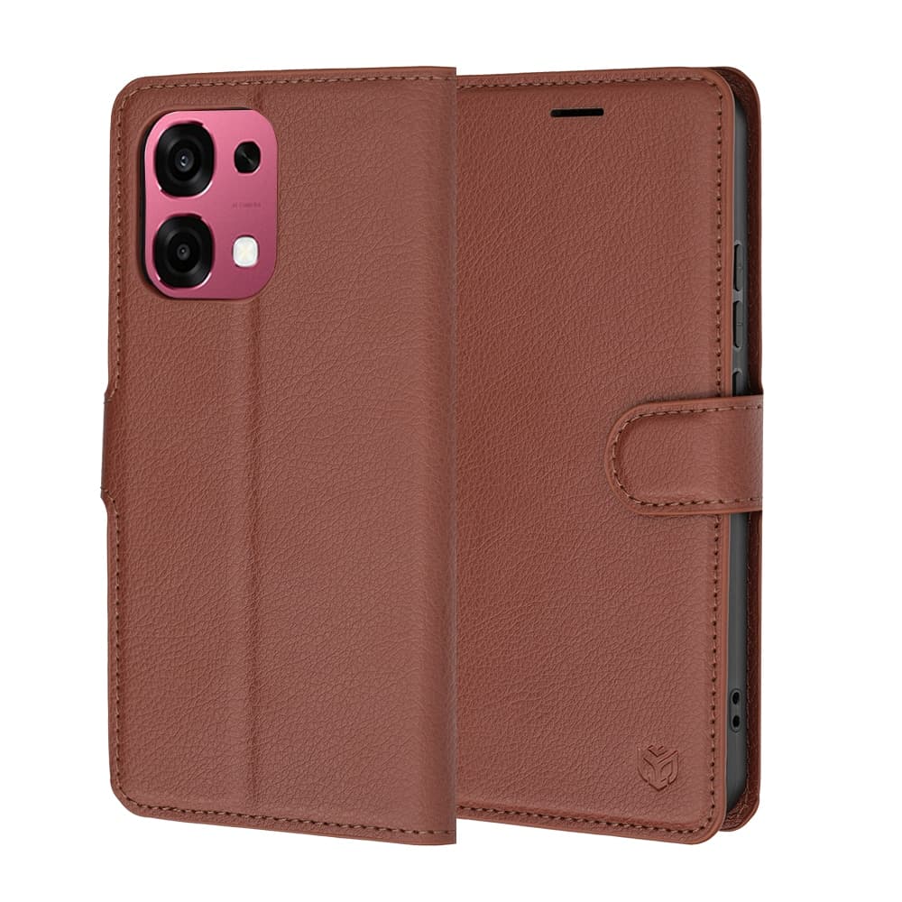 Techsuit Leather Folio - θήκη για Oppo A6 Pro 4G - Καφέ