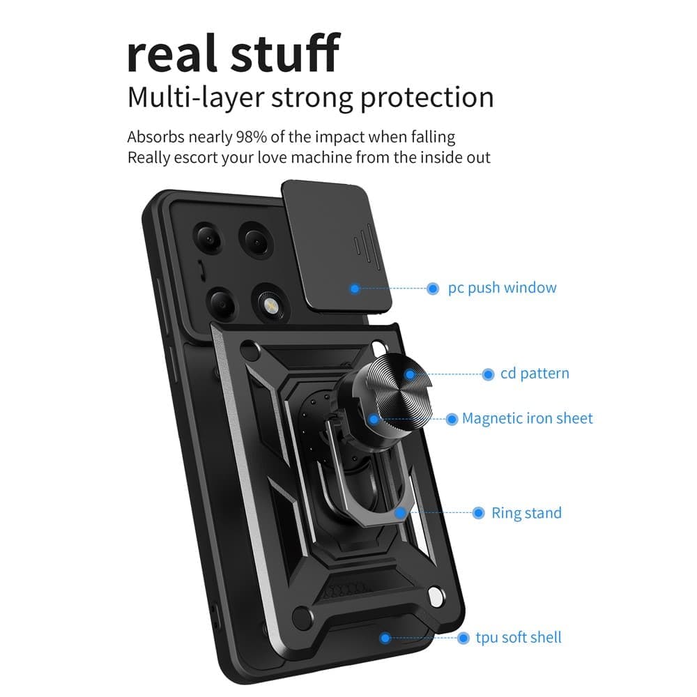 Techsuit CamShield Series - θήκη για Xiaomi Redmi Note 13 Pro 4G / Poco M6 - Μαύρο 3