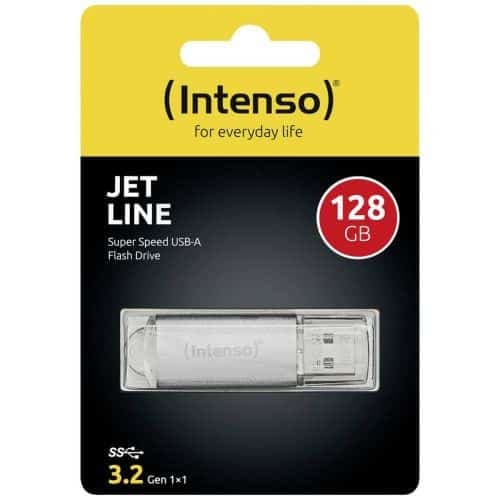 Intenso Pendrive 128GB Jet Line USB 3.2, Ασημί EU (3541491)