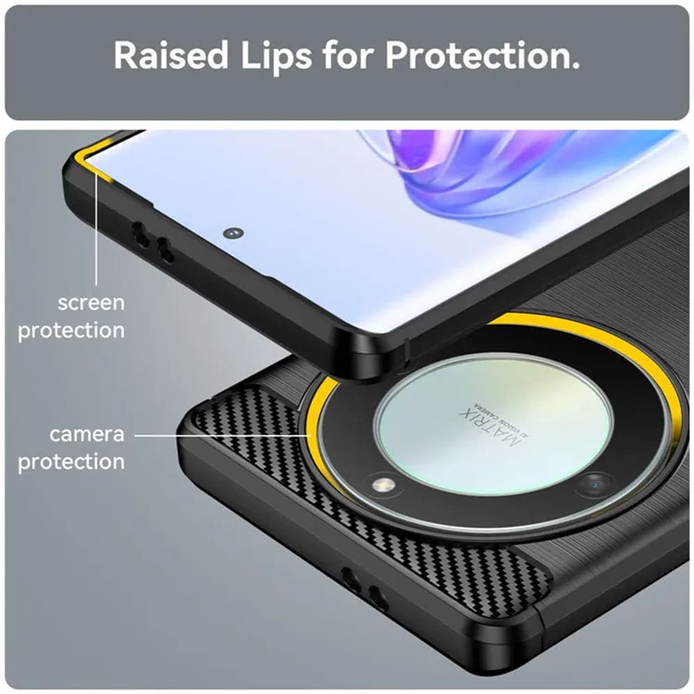 Techsuit Carbon Silicone - θήκη για Honor Magic5 Lite - Μαύρο 6