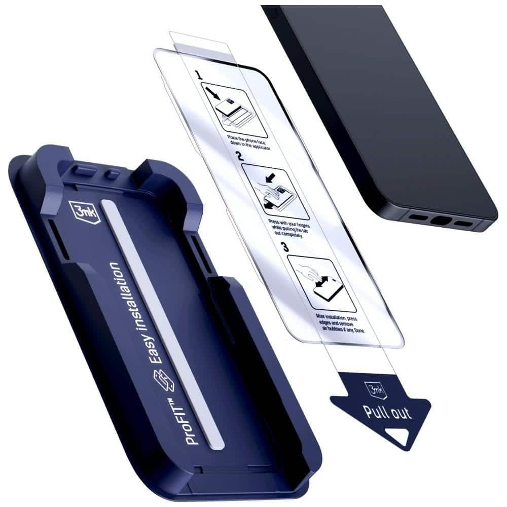 3MK HardGlass Max Σκληρυμένο Γυαλί με Εφαρμοστή για Apple iPhone 13 / 13 Pro / 14 / 16e / 17e Μαύρο 6