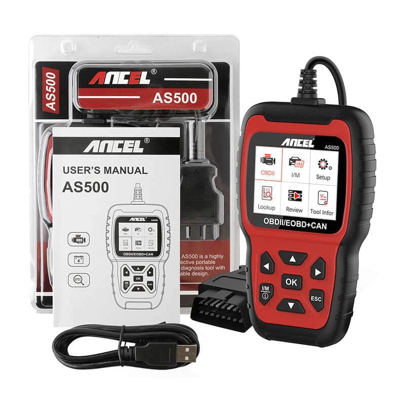 Ancel Διαγνωστικό Scanner OBD2 AS500/AC105 (Κόκκινο/Μαύρο) 5
