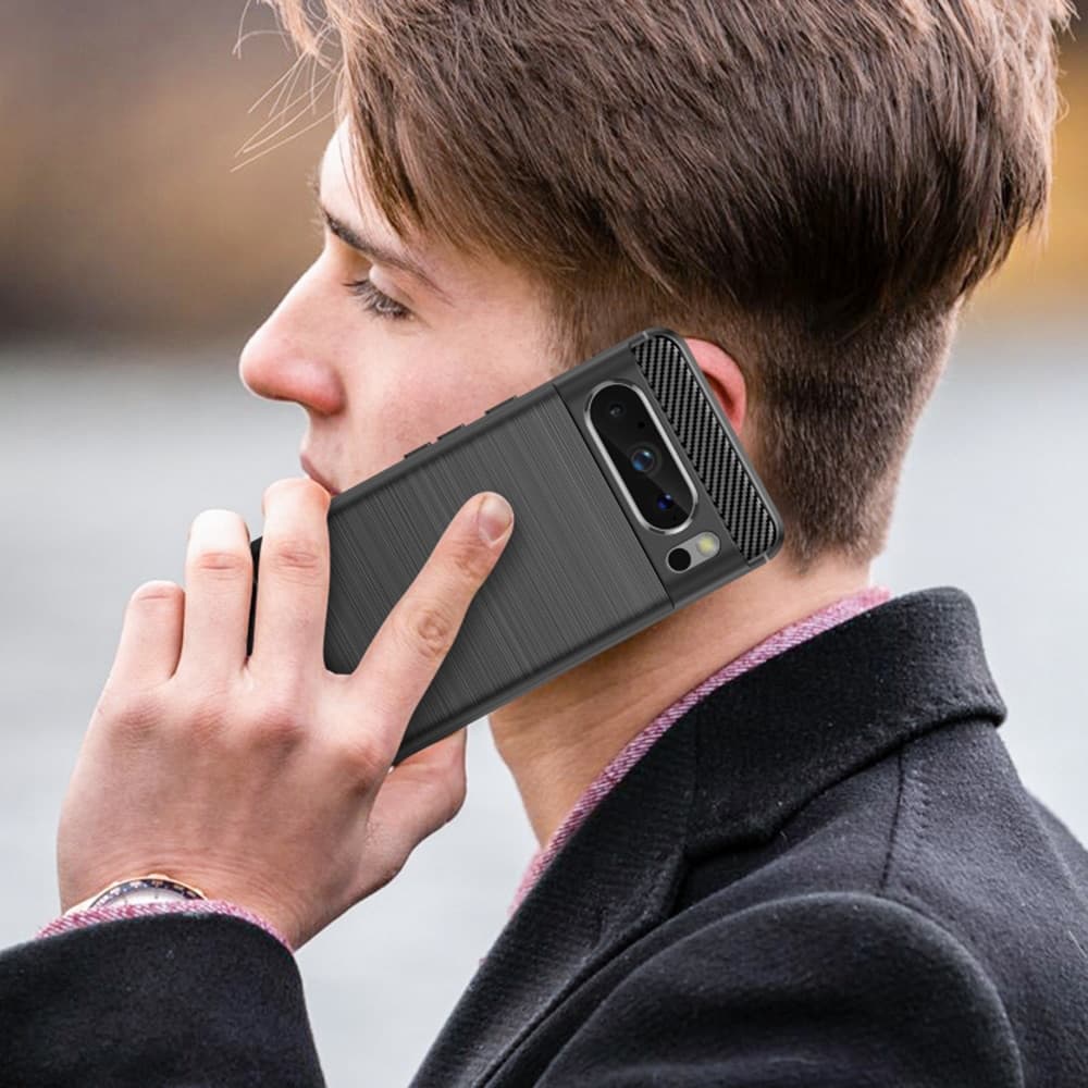 Techsuit Carbon Silicone - θήκη για Google Pixel 8 Pro - Μαύρο 4