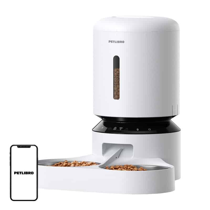 Petlibro Granary διανομέας τροφής με διπλό μπολ, Wifi, 5L (λευκό)