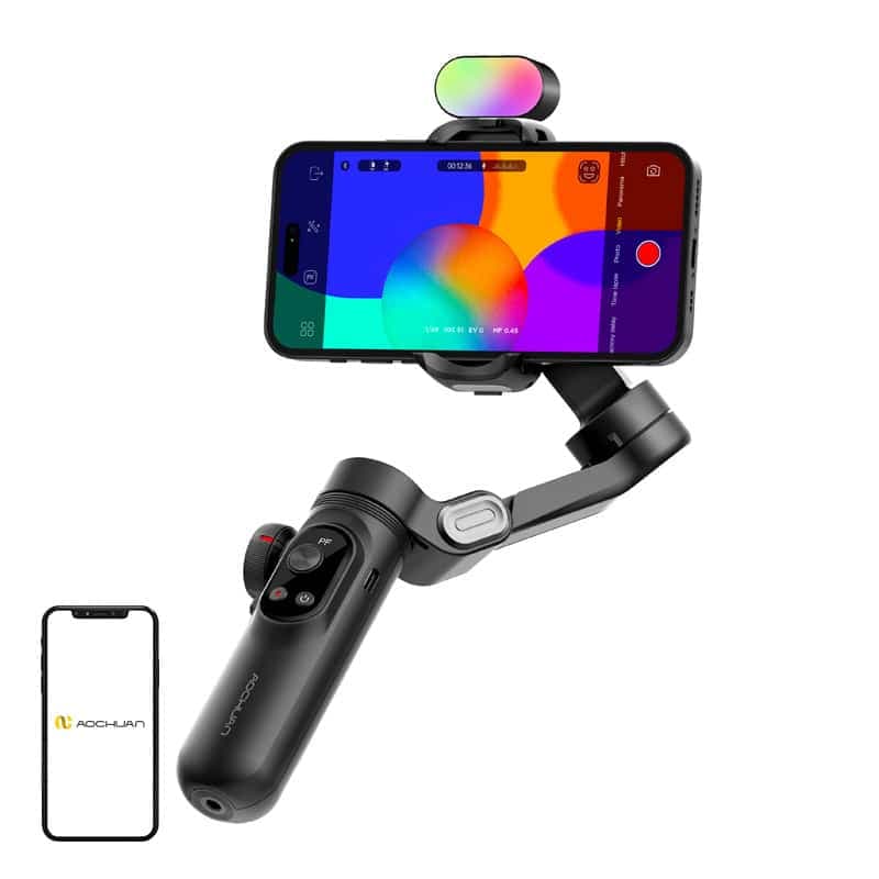 AOCHUAN X Pro Gimbal με φωτισμό RGB (Μαύρο)