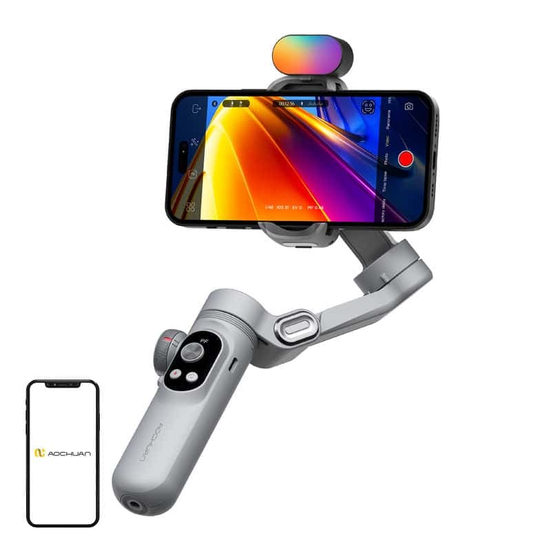 AOCHUAN X Pro Gimbal με φωτισμό RGB (Γκρι)
