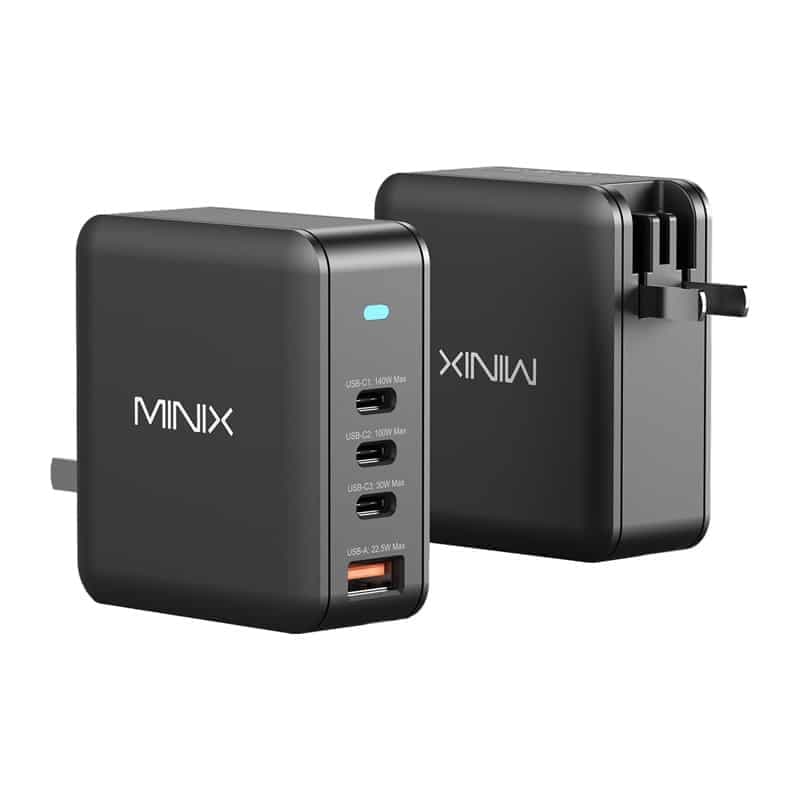 Φορτιστής τοίχου Minix P165 GaN με 3 θύρες USB-C και 1 θύρα USB-A 2