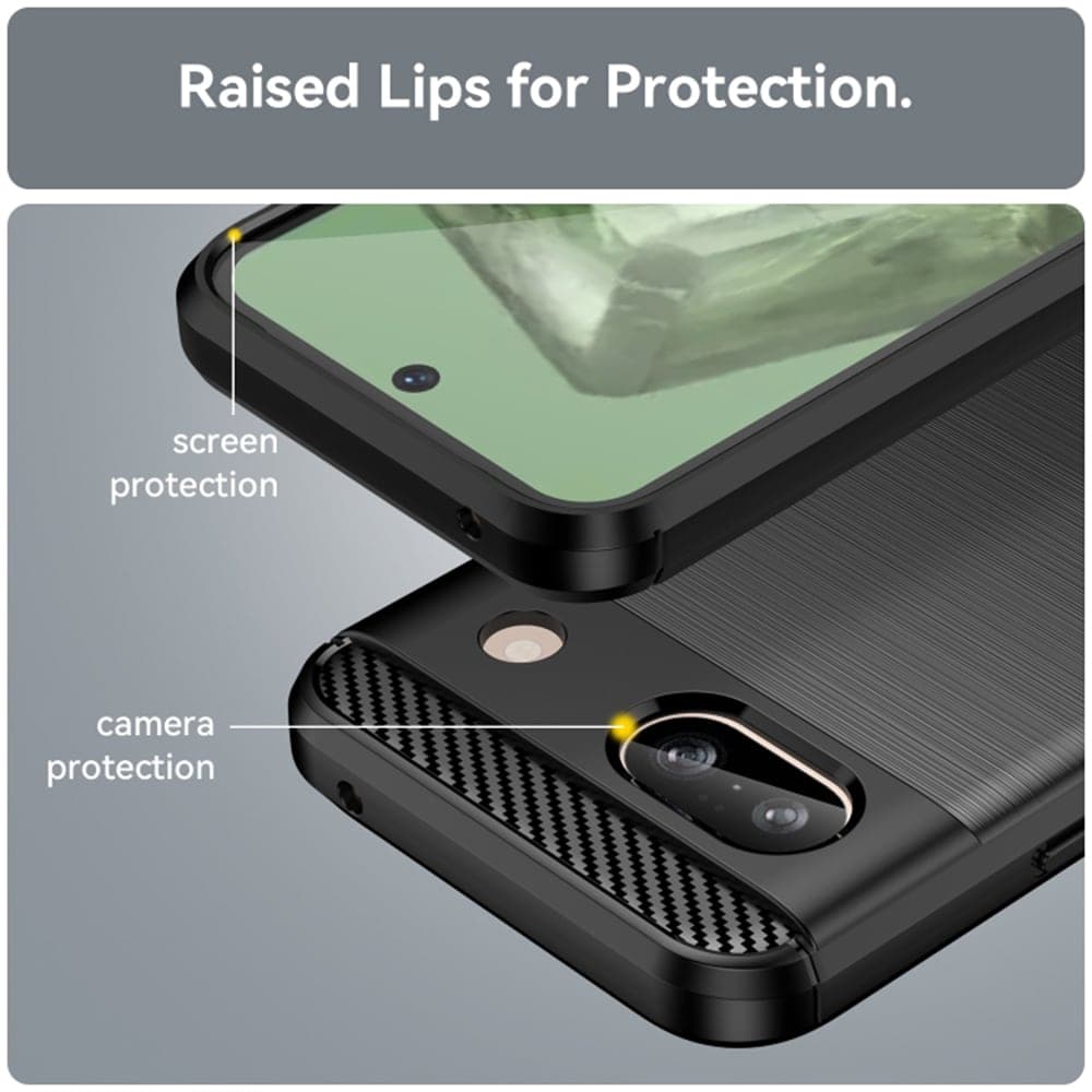 Techsuit Carbon Silicone - θήκη για Google Pixel 8a - Μαύρο 3