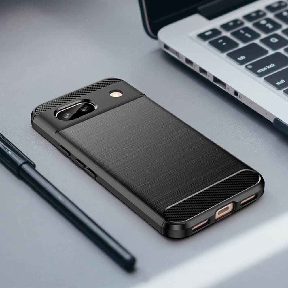 Techsuit Carbon Silicone - θήκη για Google Pixel 8a - Μαύρο 4