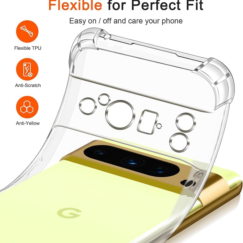 Techsuit Shockproof Clear Silicone - Google Pixel 8 Pro - Διάφανο 5