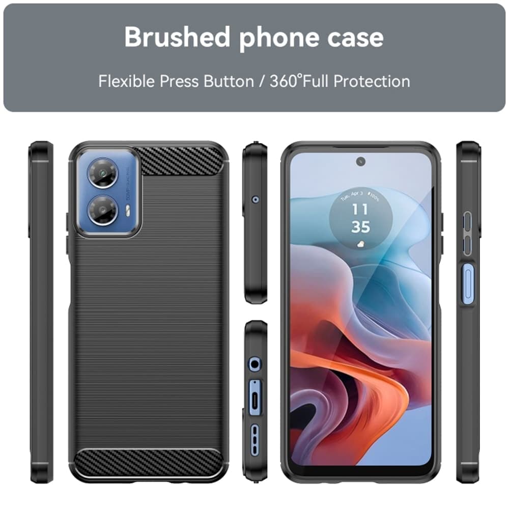 Techsuit Carbon Silicone - θήκη για Motorola Moto G04 - Μαύρο 2
