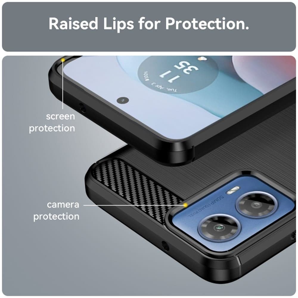 Techsuit Carbon Silicone - θήκη για Motorola Moto G04 - Μαύρο 5