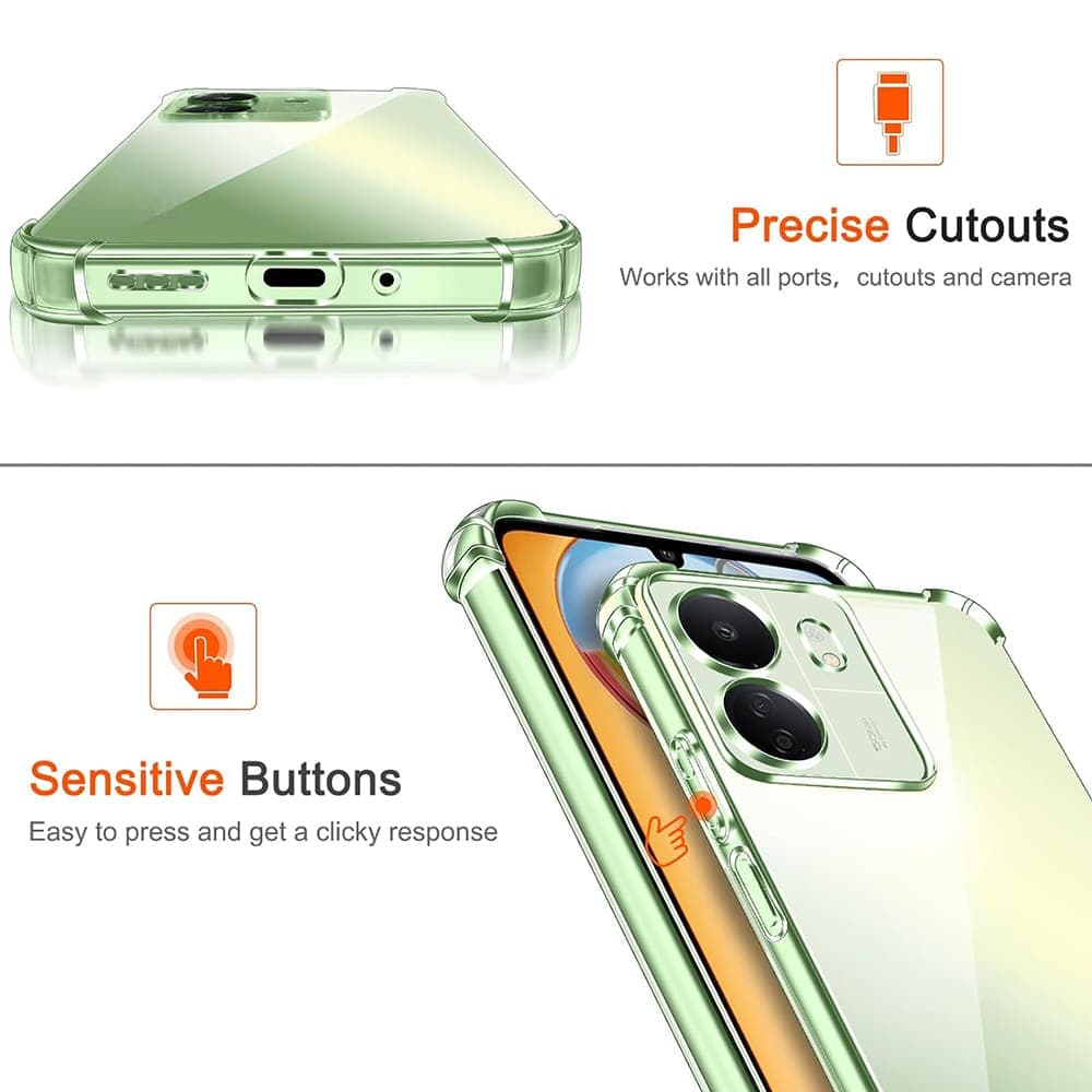 Techsuit Shockproof Clear Silicone - θήκη για Xiaomi Redmi 13C - Διάφανο 3