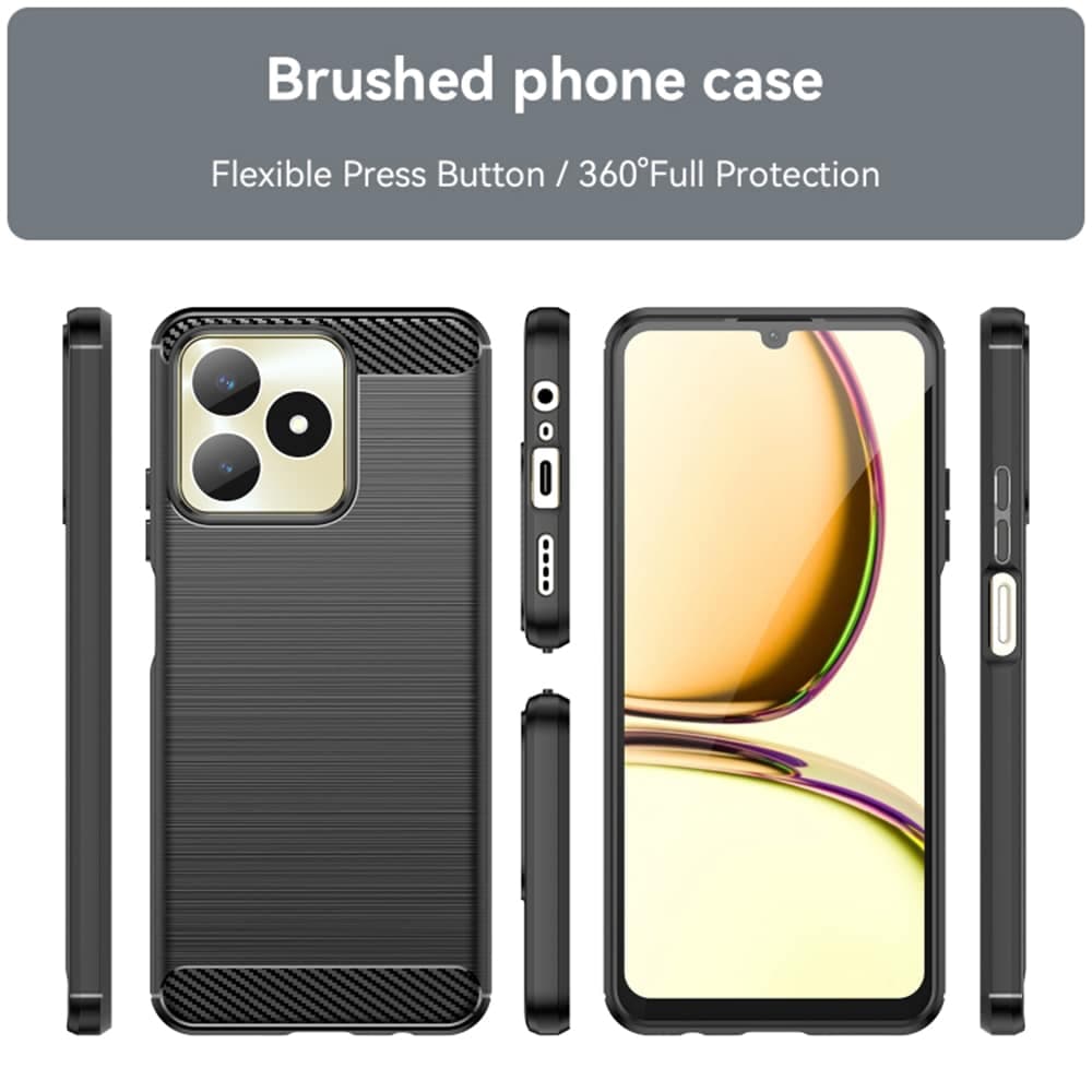 Techsuit Carbon Silicone - θήκη για Realme C51 - Μαύρο 2