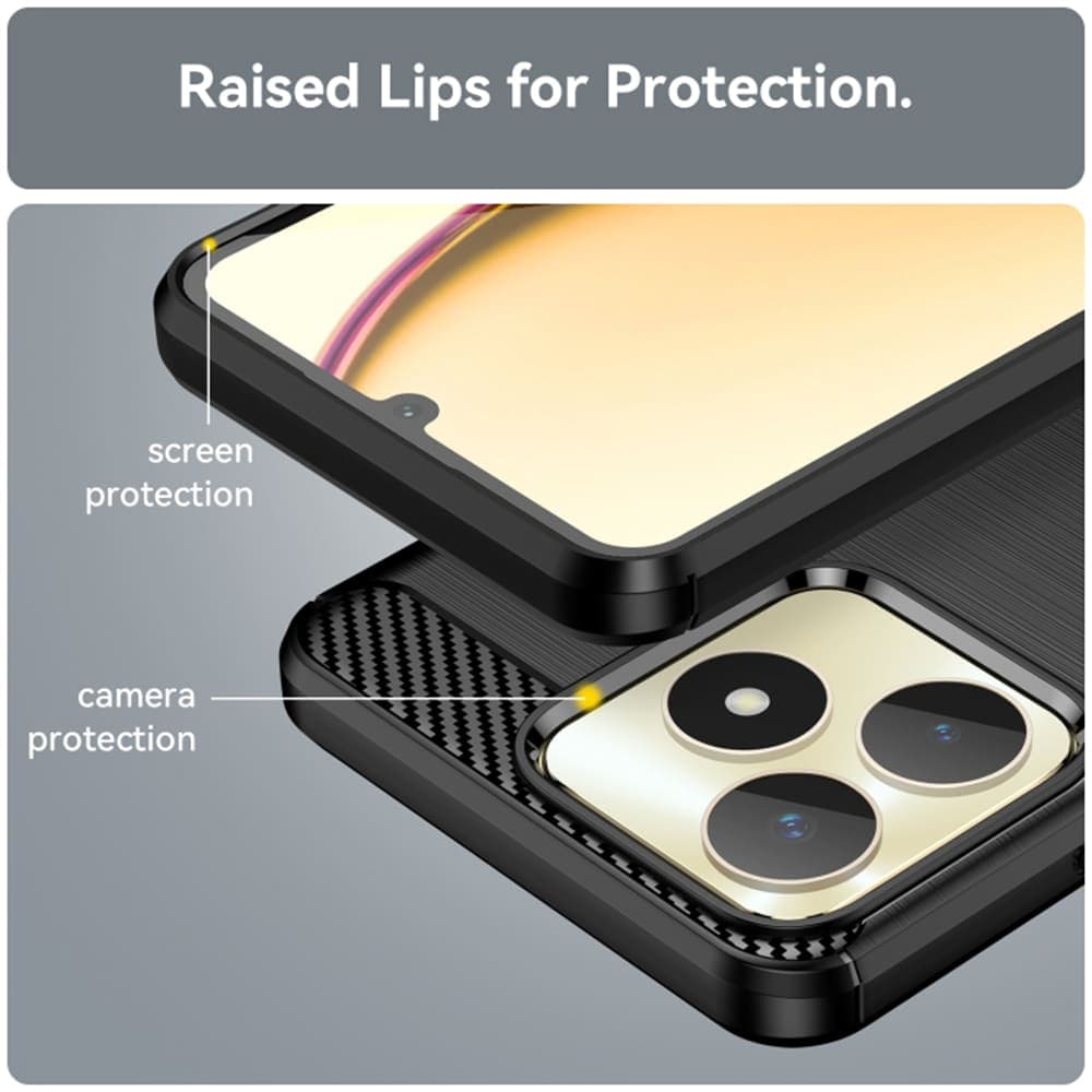 Techsuit Carbon Silicone - θήκη για Realme C51 - Μαύρο 5