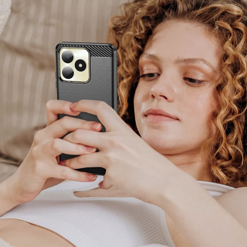 Techsuit Carbon Silicone - θήκη για Realme C51 - Μαύρο 6