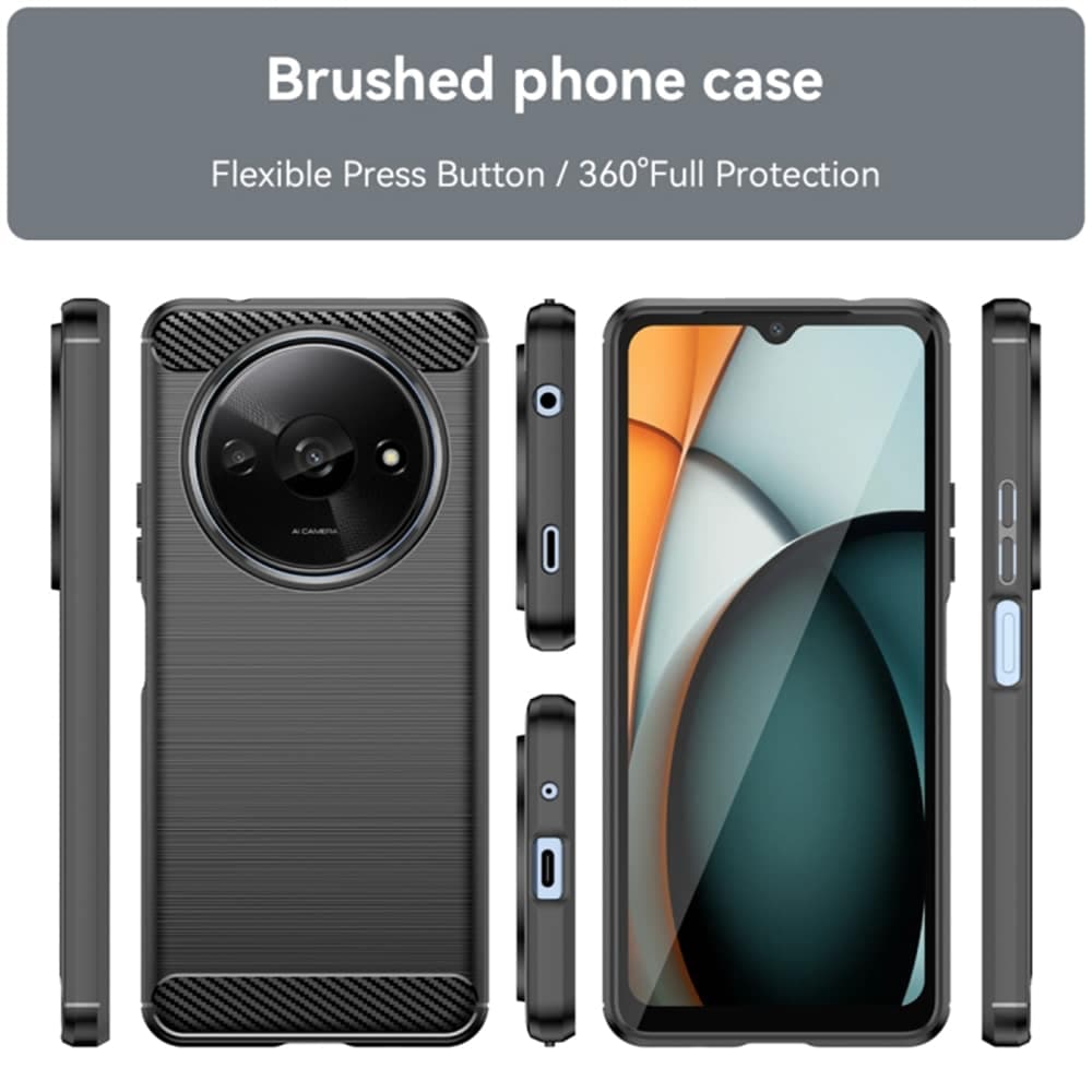 Techsuit Carbon Silicone - θήκη για Xiaomi Redmi A3 - Μαύρο 2