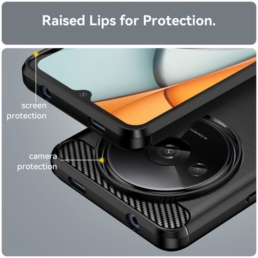 Techsuit Carbon Silicone - θήκη για Xiaomi Redmi A3 - Μαύρο 5