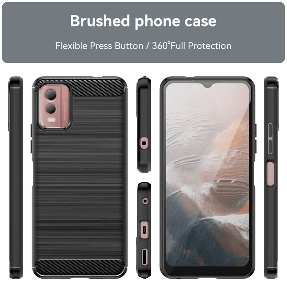 Techsuit Carbon Silicone - θήκη για Nokia C32 - Μαύρο 2