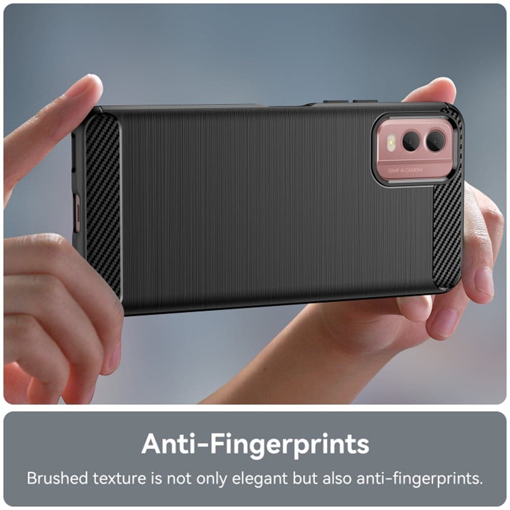 Techsuit Carbon Silicone - θήκη για Nokia C32 - Μαύρο 4