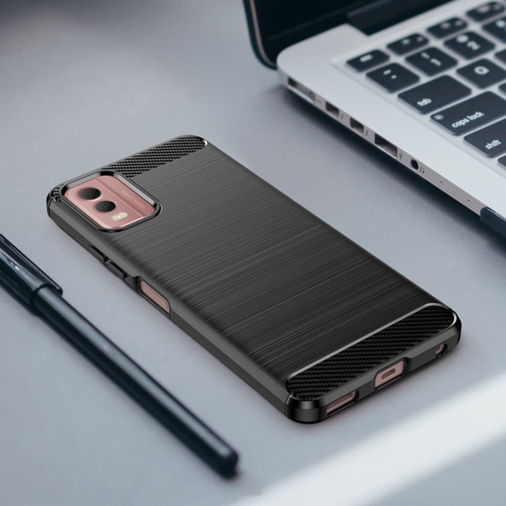 Techsuit Carbon Silicone - θήκη για Nokia C32 - Μαύρο 5