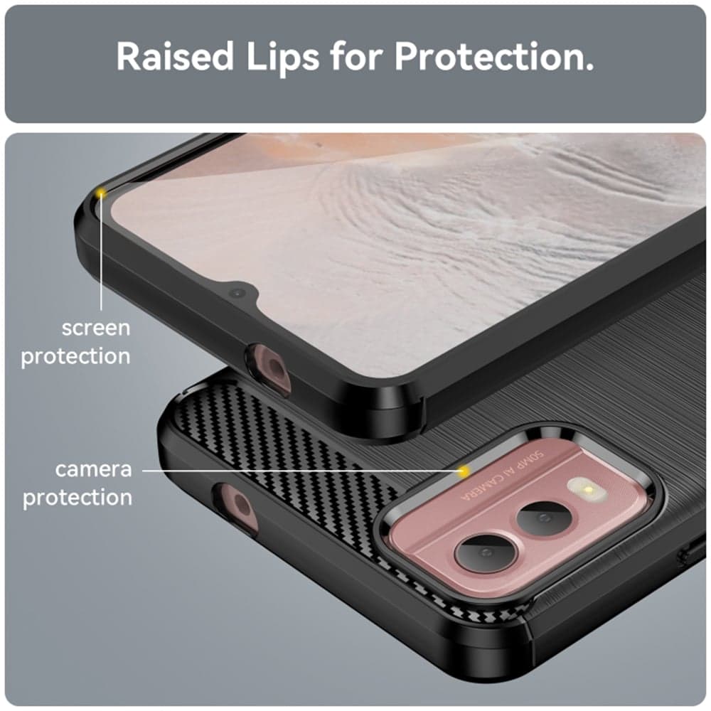 Techsuit Carbon Silicone - θήκη για Nokia C32 - Μαύρο 6