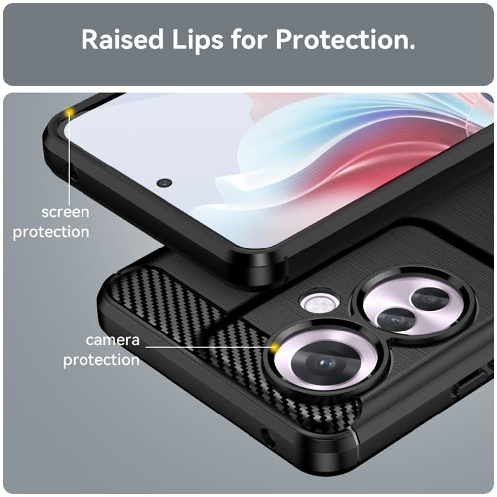 Techsuit Carbon Silicone - θήκη για Oppo Reno11 F - Μαύρο 5