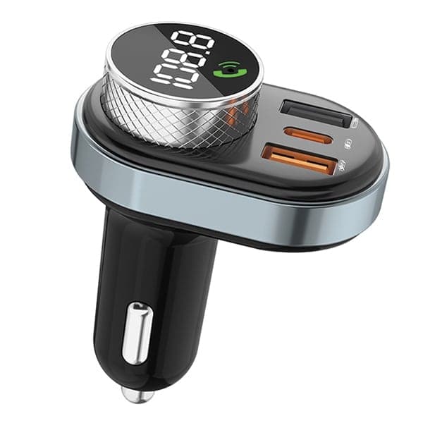 Κιτ hands-free AWEI C-843 με πομπό FM, Bluetooth 5.0, MP3, 1xUSB+1xUSB-C μαύρο 2
