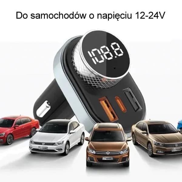 Κιτ hands-free AWEI C-843 με πομπό FM, Bluetooth 5.0, MP3, 1xUSB+1xUSB-C μαύρο 3