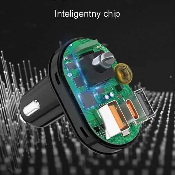 Κιτ hands-free AWEI C-843 με πομπό FM, Bluetooth 5.0, MP3, 1xUSB+1xUSB-C μαύρο 4