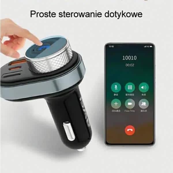 Κιτ hands-free AWEI C-843 με πομπό FM, Bluetooth 5.0, MP3, 1xUSB+1xUSB-C μαύρο 6